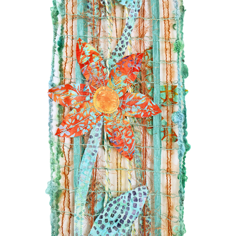 Scarf. Gr/OR Flowers