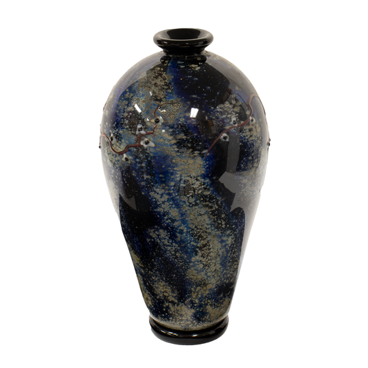 #2252 Lg Blue/Black Vessel