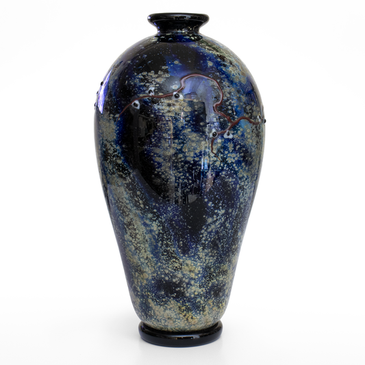 #2252 Lg Blue/Black Vessel