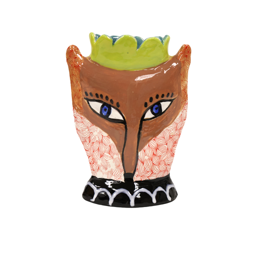 7" Animal Head Vase #2