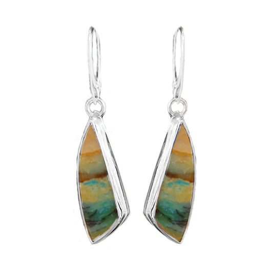 Indonesian Opalized Wood Earrings