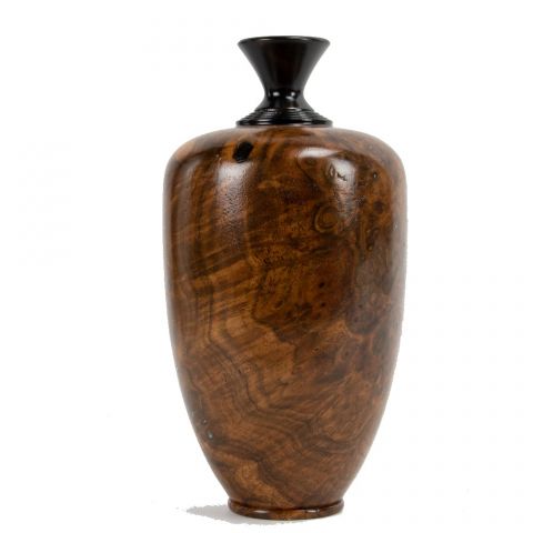 Walnut Ebony and Turquoise Vase